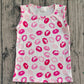 Baby Girls Kids Sleeveless Pink Mouths Valentine Vest Tops RTS