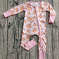 Baby Girl Long Sleeves Bows Pumpkins Zipper Fall Pink Romper RTS