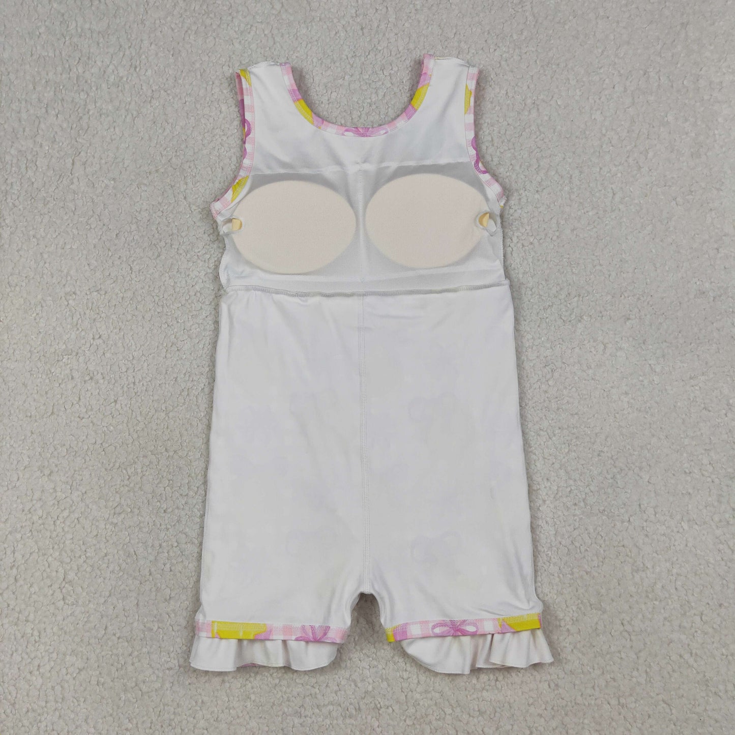 Baby Girls Kids Sleeveless Lemons Bows Pink Plaid Yoga Active Shorts Knee Length Dress RTS