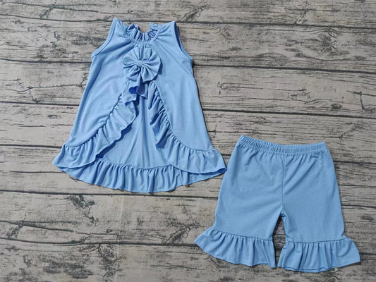 Baby Girl Blue Cotton Summer Set