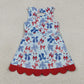 Sibling Baby Girls Kids 4th of July Bows Skort Yoga Active Dress Set Clothes RTS