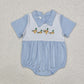 Baby Boy Infant Short Sleeves Hunting Embroidery Ducks Bubble Romper