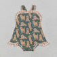 Baby Girl Sleeveless Dogs Balls Sibling Romper Set Clothes RTS
