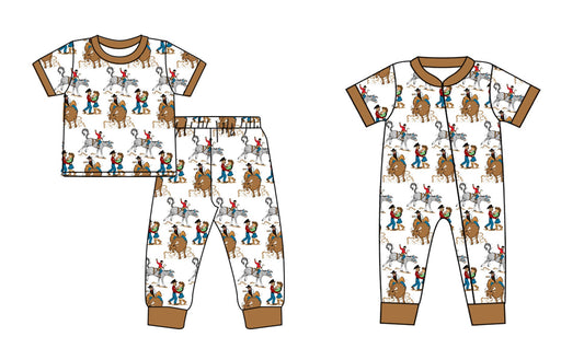 Baby Boy Short Sleeves Western Sibling Romper Set ( Moq 5 Each Design ) 12.16