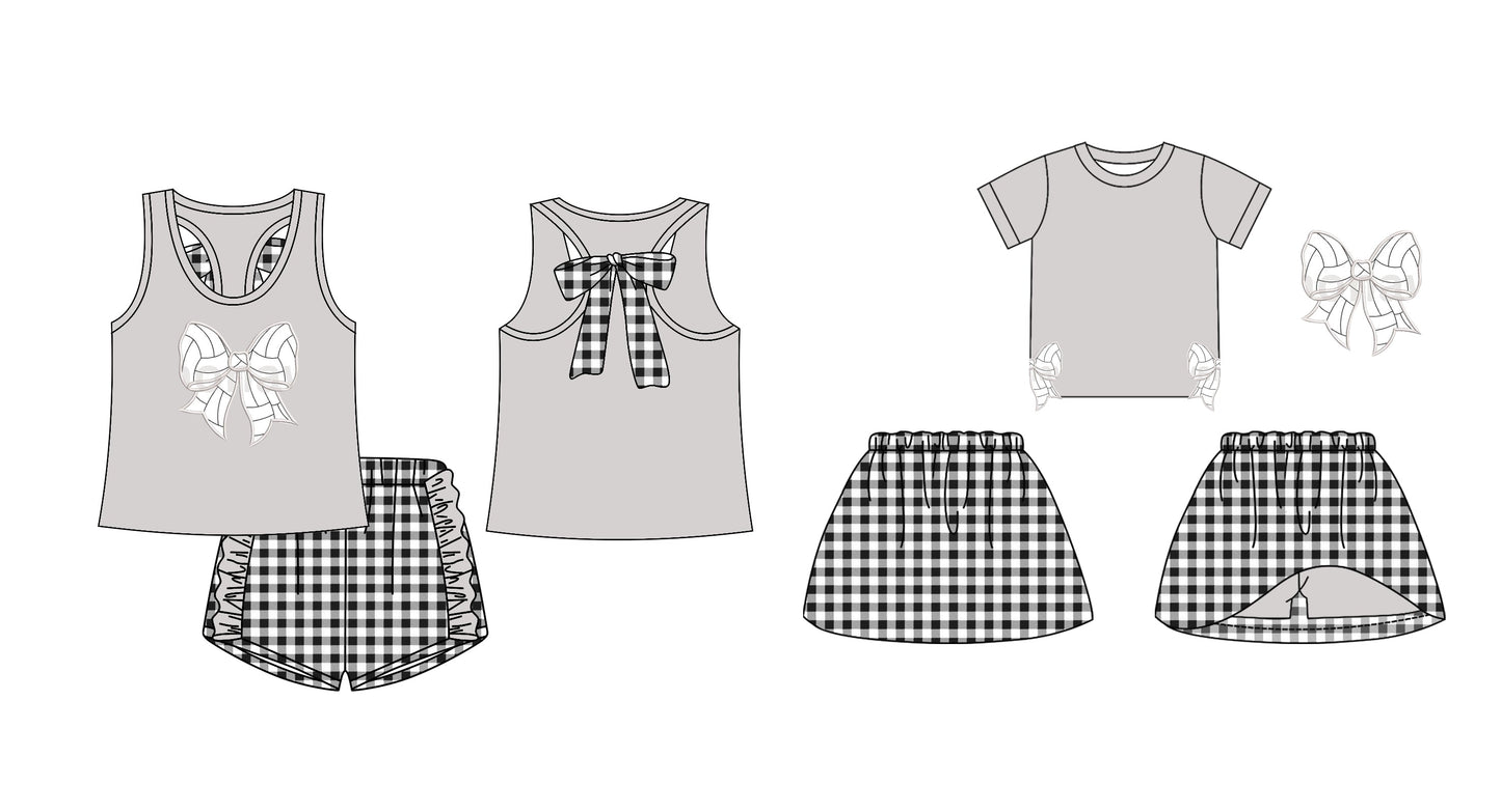 Baby Girl Summer Sibling Checked Skort Shorts Set ( Moq 5 Each Design ) 12.18