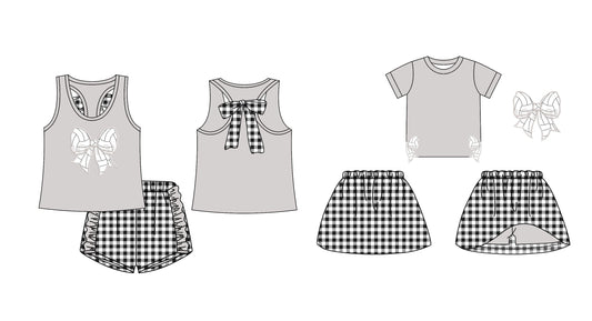 Baby Girl Summer Sibling Checked Skort Shorts Set ( Moq 5 Each Design ) 12.18