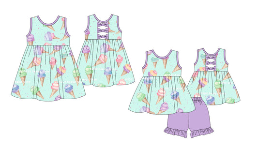 Baby Girl Sleeveless Popsicles Sibling Dress Set ( Moq 5 Each Style ) 1.9