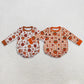 Sibling Baby Boys Infant Long Sleeves Pumpkins Fall Bubble Rompers Clothes RTS