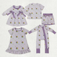 Sibling Baby Girls Kids Donuts Boots Mardi Gras Zipper Romper Dress Set RTS