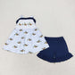 Baby Boy Girl Embroidery Ducks Sibling Romper Set