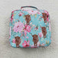 BA0095 Baby Kids Western Cow Floral Back To School Lunch Box Bag