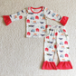 Promotion Baby Boy Kids Long Sleeves Farm Cow Shirt Pants Pajamas Clothes Set