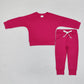 Baby Girl Long Sleeves Shirt Pocket Pants Sports Clothes Pink Cotton Set