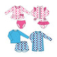 ( Moq 5 Each Style ) Baby Boys Girls Kids Long Sleeves Checked Sibling Jumpsuits Sets Swimsuits Clothes