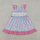 Baby Girls Kids Short Sleeves Mama's Girl Bows Ruffle Knee Length Dress RTS