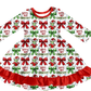 ( Moq 5 Each Style ) Baby Girl Toddler Green Face Bows Christmas Sibling Romper Dress Set