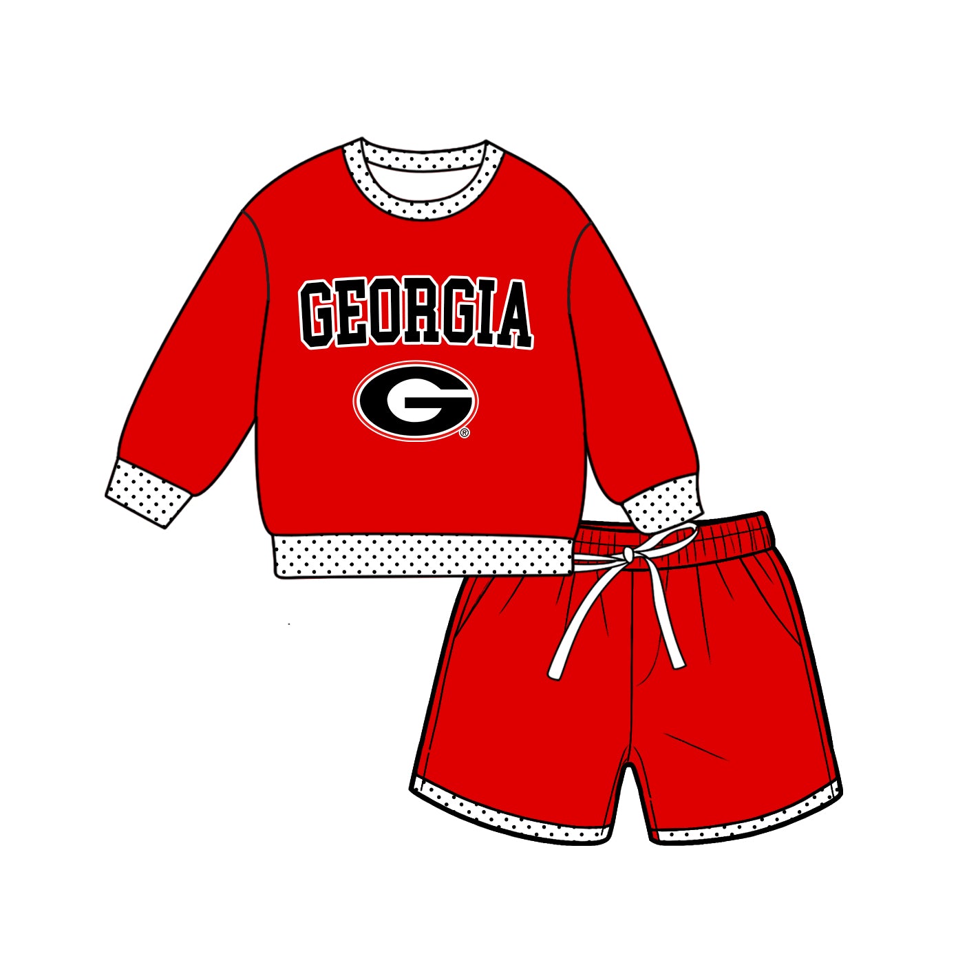 ( Moq 5 ) Baby Girls Kids Long Sleeves Shirt Shorts Team Set Clothes