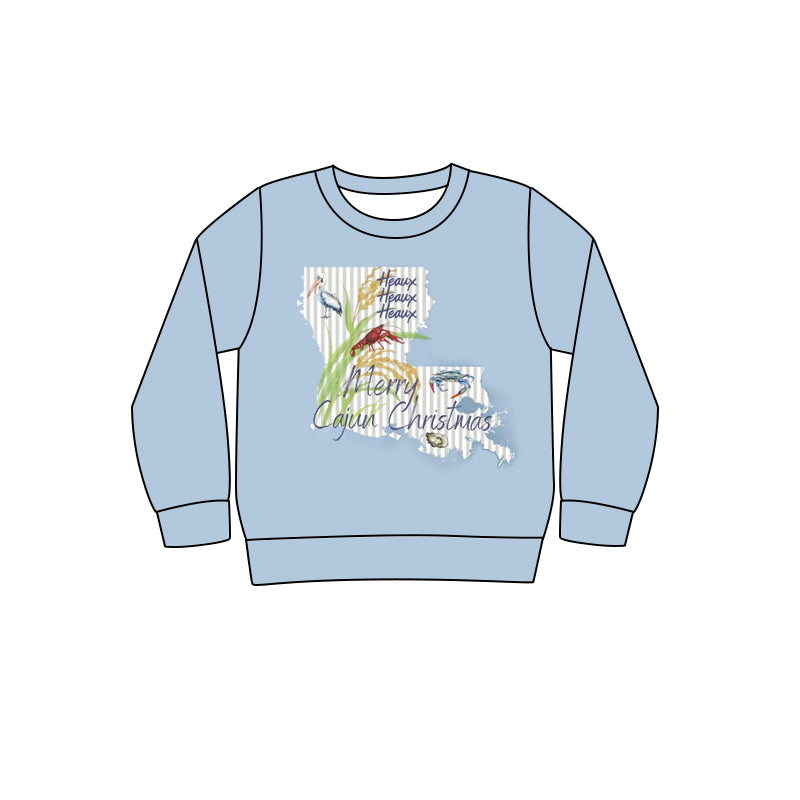 Baby Boy Long Sleeves Crawfish Crab Blue Shirt