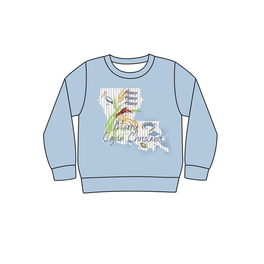 Baby Boy Long Sleeves Crawfish Crab Blue Shirt