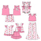 ( Moq 5 Each Style ) Baby Girl Summer Flower Pink Sibling Romper Set 4.24