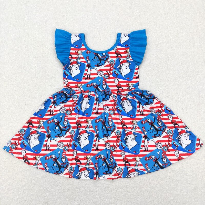 GSD0567 Baby Girl Short Sleeves Dr Reading Blue Dress