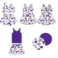 Baby Girl Cheer Football Bows Sibling Purple Dress Set ( Moq 5 Each Style ) 1.16