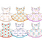 ( Moq 5 Each Style ) Baby Girl Short Sleeves Pumpkin Bows Fish Sibling Dress 3.22