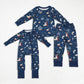Sibling Boys Kids Long Sleeves Nativity Christmas Pajamas Footie Zipper Romper Set RTS