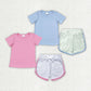 Baby Boy Girl Kids Short Sleeves Shirt Stripes Shorts Sibling Set RTS