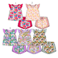 ( Moq 5 Each Style ) Sibling Baby Girls Kids Short Sleeves Flower Tops Bows Shorts Sets Summer Clothes