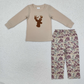 Baby Girl Long Sleeves Embroidery Deer Tunic Camo Pants Hunting Set