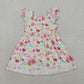 Baby Girls Kids Short Sleeves Embroidery Crosses Flower Easter Ruffle Knee Length Dress RTS