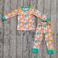 Baby Girl Long Sleeves Pumpkins Shirt Pants Fall Pajamas Thanksgiving Set RTS