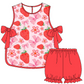 Baby Girl Strawberry Flower Bows Sibling Matching Dress Romper Clothes Set ( Moq 5 Each style )