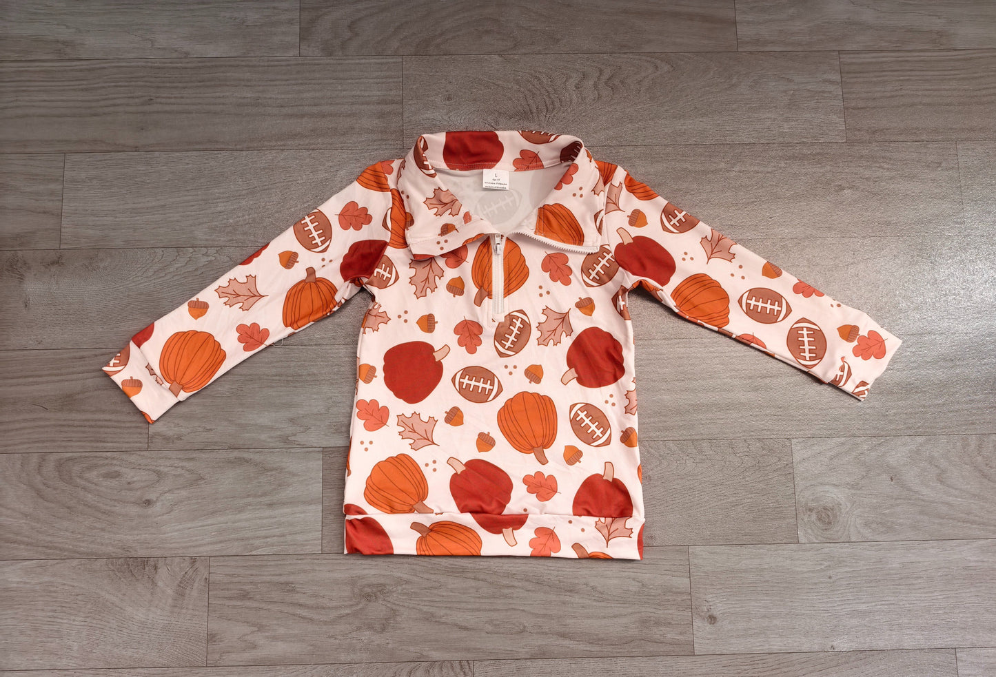 ( No moq ) Preorder Toddler Kids Long Sleeves Pumpkins Orange Plaid Zipper Pullover Fall Shirt Tops Clothes