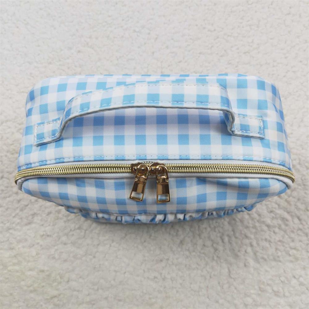 BA0089 Baby Boy Back To School Lunch Box Blue Plaid Bag