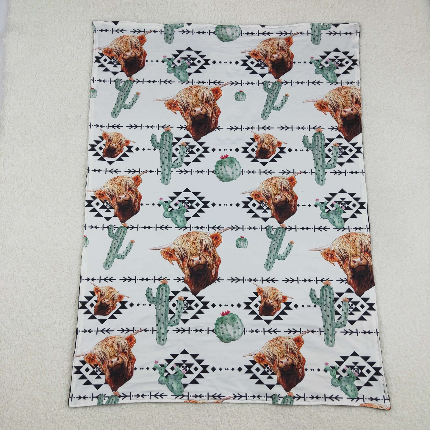 Baby Kids Western Highland Cow Blanket RTS