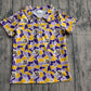 Baby Boy Kids Short Sleeves Purple Orange Camo Team Shirt Buttons Tee RTS