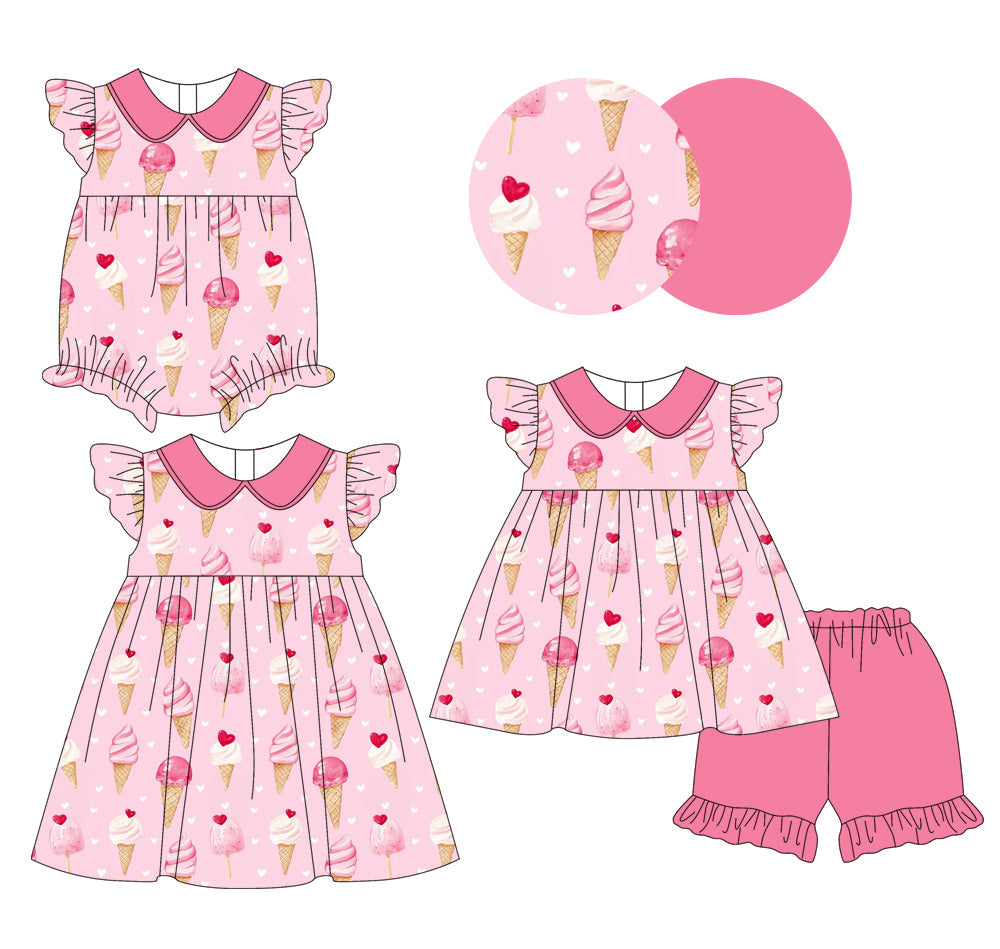 Baby Girl Popsicles Pink Sibling Romper Dress Set ( Moq 5 Each Style ) 1.9