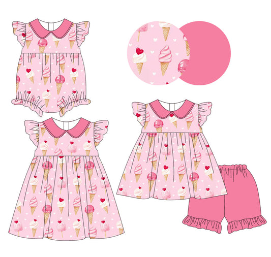 Baby Girl Popsicles Pink Sibling Romper Dress Set ( Moq 5 Each Style ) 1.9