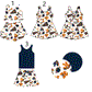 Baby Girl Cheer Football Bows Navy Blue Sibling Dress Set ( Moq 5 Each Style ) 1.16