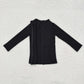 Baby Girl Black Pocket Yoga Sports Zipper Jacket Tops