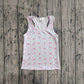 Baby Girl Sleeveless Bows Flower Stripes Yoga Active Shirt Tops RTS
