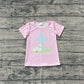 Baby Girls Short Sleeves Cross Easter Pink Shirt Tops RTS