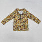 1-6 Sibling Boys Kids Long Sleeves Camo Pockets Zipper Shirt Pullover Tops Clothes RTS