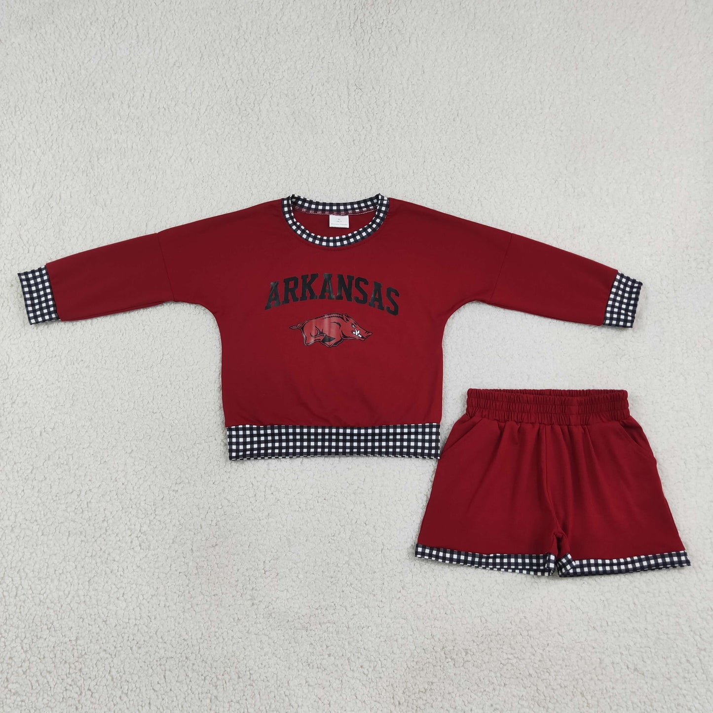 Baby Girls Kids Long Sleeves Pig Shirt Shorts Cotton Set Team Clothes RTS
