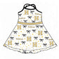 ( Moq 5 ) Baby Girls Toddler Straps Bows Team Knee Length Dresses Set