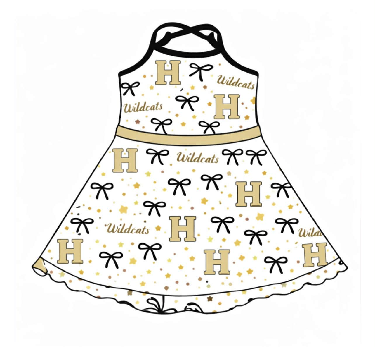 ( Moq 5 ) Baby Girls Toddler Straps Bows Team Knee Length Dresses Set