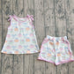 Baby Girl Sleeveless Pumpkin Bows Tunic Pockets Shorts Falll Set RTS