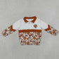 Baby Girls Kids turkey Pumpkins Bows Zipper Pullover Shirt Fall Clothes RTS